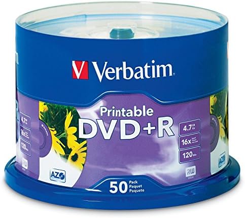 Verbatim DVD + R 4.7 GB 16X Markalı Hub-50pk İşmili ile Beyaz Mürekkep Püskürtmeli Yazdırılabilir