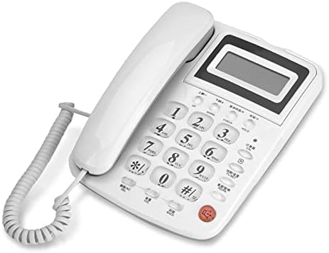 Beyaz Kablolu Telefon, Pilsiz Masaüstü Sabit Hat Arayan Kimliği Sabit Telefon,Ayarlanabilir Yüksek Hacimli Ofis Ev Telefonu,Yaşlılar,Aile
