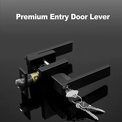 BESTTEN Monaco Mat Siyah Anahtarlı Tüm Metal Ağır Hizmet Tipi Giriş Kapısı Kolu, Ticari ve Konut Kullanımı için Çıkarılabilir