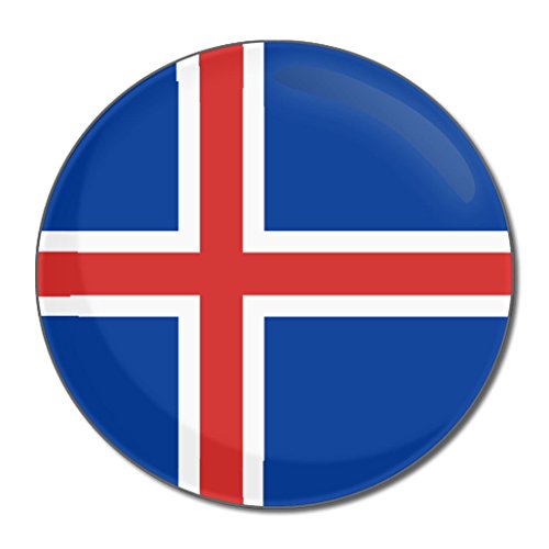 İzlanda Bayrağı - 55mm Yuvarlak Kompakt Ayna
