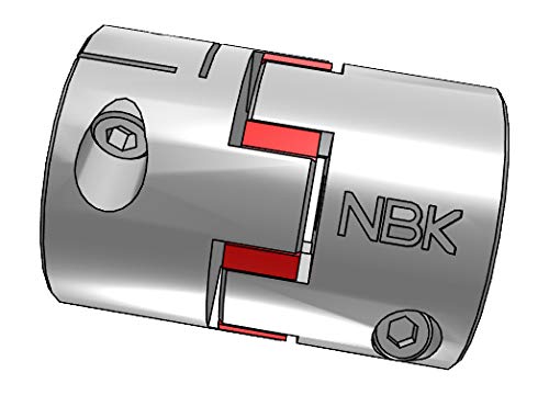 NBK MJC-95CS-RD-1 1/4-48 Çene Esnek Kaplin, Sıkma Tipi, Delik Çapları 1-1/4 ve 48 mm