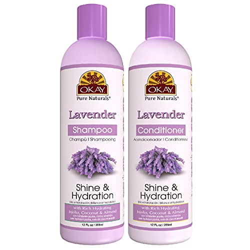 OKAY Pure Naturals Şampuan ve Saç Kremi Lavanta Saç Bakım Seti / Parlatıcı ve Nemlendirme | Saçları Yenilemeye, Beslemeye ve