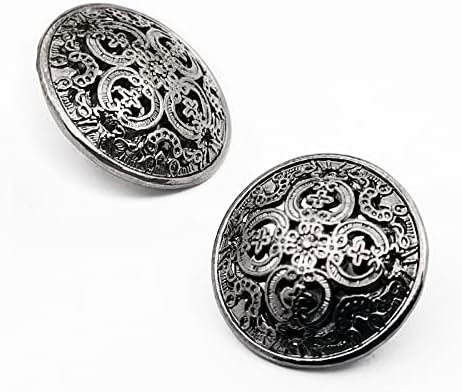 30 Pcs Metal Dantel Telkari Metal Sap Düğmeler Vintage Metal Yuvarlak Düğmeler DIY El Sanatları Dikiş Süslemeleri için Ceket