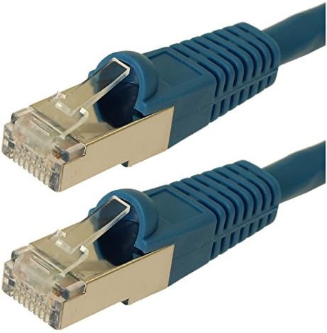 MyCableMart 3ft Cat7 Korumalı (SSTP) RJ45 Ethernet Yama Kablosu, Önyüklenmiş, Mavi