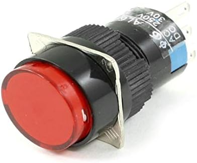 Yeni Lon0167 Kırmızı Yuvarlak 1NO 1NC 5 Pins Anlık basmalı düğme Anahtarı AC 250 V 3A DC 30 V 5A(Ezberci Runde 1NO 1NC 5 Pins