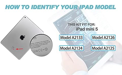 FixCracked Dokunmatik Ekran Yedek Parçalar Sayısallaştırıcı Cam Meclisi ipad Mini 5 + Profesyonel Aracı Kiti (Siyah)