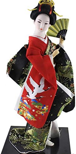 12 / 30 cm Japon El Yapımı Geyşa Bebek Heykelcik Heykeli Insansı Kabuki Hinamatsuri