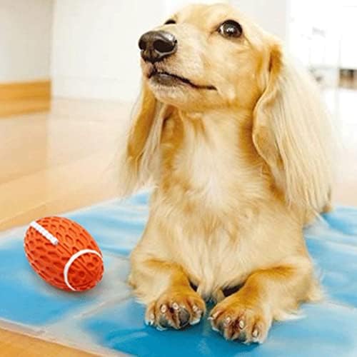 Licogel Köpek Çiğnemek Topu Rugby: Sert Interaktif Kauçuk Köpek Gıcırtılı Oyuncak Köpek Diş Çıkarma Oyuncak için Açık Ev Taşınabilir