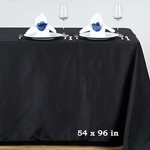 Masa Örtülerifabrika Siyah 54x96 Polyester Dikdörtgen Masa Örtüleri.