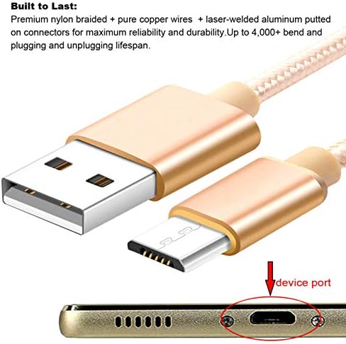 [3 Paket] ıEugen mikro USB Kablosu, 5 Ft mikro USB Hızlı Şarj Kablosu Şarj Naylon Örgülü Yedek Yüksek Hızlı Veri senkronizasyon