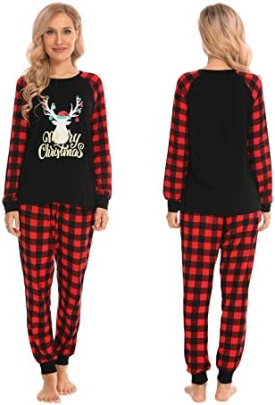 SWOMOG Noel pijama Setleri için Aile Noel PJs Kadın Erkek Çocuk Pijama Tatil Festivali Loungewear