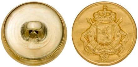 C & C Metal Ürünleri 5289 Royal Crest Metal Düğme, Boyut 30 Ligne, Altın, 36'lık Paket
