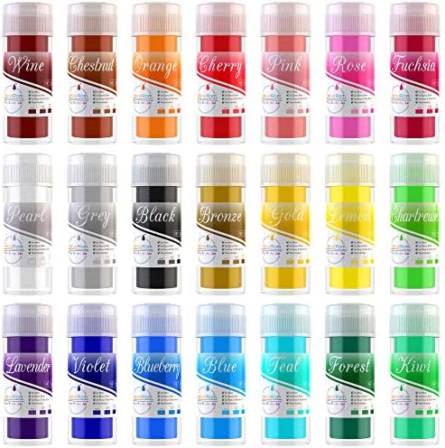 Mika Tozu 21 Sallamak Kavanoz-Büyük 210g / 7.41 oz Set-Kozmetik Sınıf Metalik Epoksi Reçine Boya Reçine Renk Pigment Tozu, Doğal