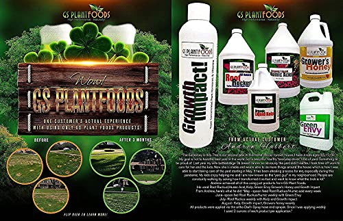 GS Plant Foods tarafından Tüm Doğal Kök Ruckus Sıvı Kompost-Sıvı Çim, Toprak, Çalılar ve Sebze Gübresi (1 Galon) - Hümik Asit