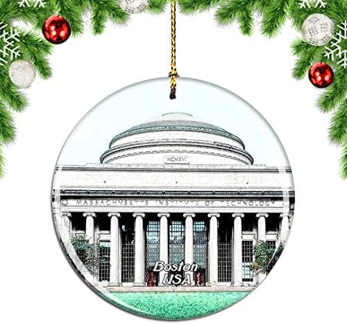 Weekino ABD Amerika Massachusetts Teknoloji Enstitüsü Boston Noel Noel Ağacı Süs Dekorasyon Asılı Kolye Dekor Şehir Seyahat Hatıra