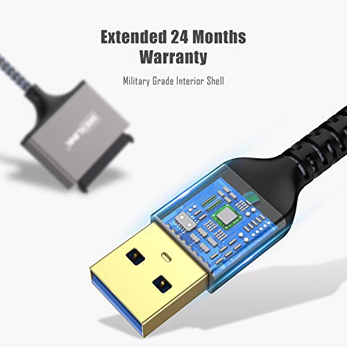SATA-USB A Kablosu, BrexLink USB A 3.0-2.5 SATA III Sabit Sürücü Adaptörü SSD/HDD Veri Aktarımı için Alüminyum Kabuk ve Naylon