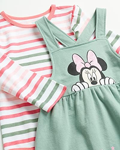 Disney Kızın Minnie Mouse Genel Elbise - 2 Parça Jumper & Pamuk Uzun Kollu T-Shirt (Toddler / Küçük Kızlar)