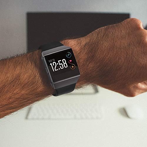 NAHAI Fitbit İyonik Bantları ile Uyumlu, yumuşak Silikon Yedek Kayış Aksesuarları Fitbit İyonik akıllı saat için Nefes Bilekliği,