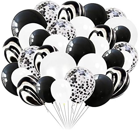 Elecrainbow 120 Parça için Beyaz & Siyah Balon Kemer Çelenk Kiti Doğum Günü, mezuniyet, yıldönümü, 100 Nokta ve Balon Şerit Dahil