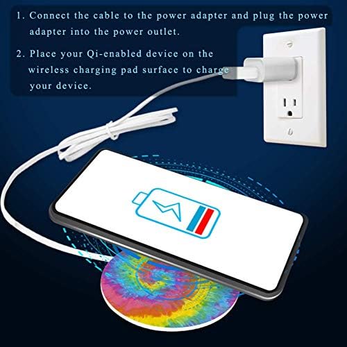 Kravat-Boya Girdap Tasarım Kablosuz Şarj, Qi-Sertifikalı 10 W Max Kablosuz Şarj Pedi Akıllı Telefon ile Uyumlu, AirPods