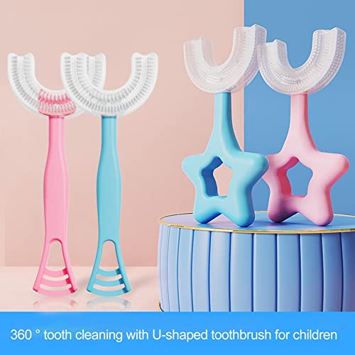 Çocuk U-Şekilli Diş Fırçası için 360° Kapsamlı Temizlik Beyazlatma Masaj Yumuşak Silikon Diş Fırçası U-Tipi Modelleme Diş Fırçası