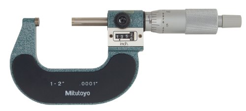 Mitutoyo 193-212 Haneli Dış Mikrometre, Sürtünme Yüksük, 1-2 Aralığı, 0.0001 Mezuniyet, + / -0.0001 Doğruluk