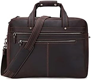 Erkekler için SWAGOFKG askılı çanta, erkek Evrak Çantası laptop çantası Iş Çantası Deri Evrak Çantası 15.6 17 Laptop çantası