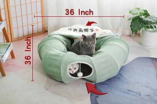 Pandawant Kedi Oyun Tüneli, Çıkarılabilir Merkezi Mat ile Kapalı Kediler için kedi yatağı, katlanabilir Yumuşak kedi tüneli Tüpler