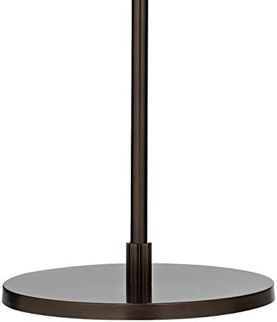Raymond Modern Kemerli Zemin Lambası Ayakta Bronz Kahverengi Metal İnce Profil Off-Beyaz Keten Davul Gölge Oturma Odası Okuma