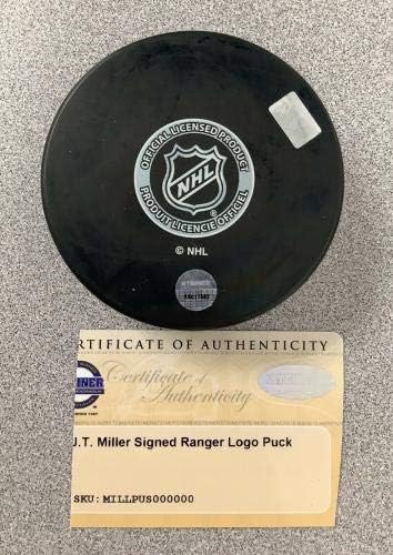 JT Miller İmzalı Puck Hokeyi NHL İmzası NY Rangers Canucks İleri Steiner İmzalı NHL Pucks