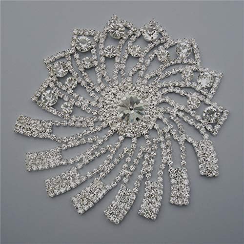 El yapımı 10. 5x10. 5 cm Parlak Gümüş Kristal Yamalar Dikmek-on Rhinestones Aplike ile Taşlar Sequins Boncuk DIY için düğün elbisesi