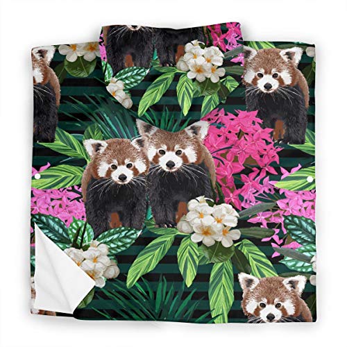 Çocuklar Tropikal Sevimli Kırmızı Panda Kapüşonlu banyo havlusu Mayo Cover Up Plaj Yumuşak Yüksek Emici Duş Panço Havlu 23.7