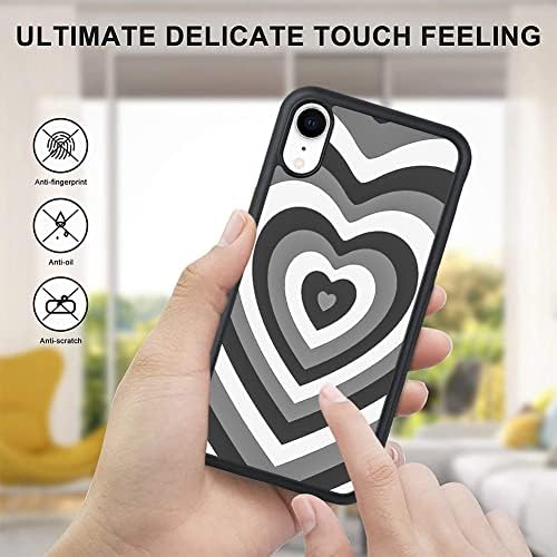 OOK sert iphone için kılıf XR Tüm Yuvarlak Şok Emme koruma kapağı ile Siyah Kalp Tasarım Lastik Sırtı Anti-Skid Kablosuz Şarj