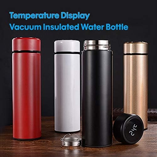 Sıcaklık Göstergesi Vakum Yalıtımlı Su Şişesi 500 ml Tutmak termos kupa Paslanmaz Çelik Seyahat Kahve Kupa termos Flask Taşınabilir