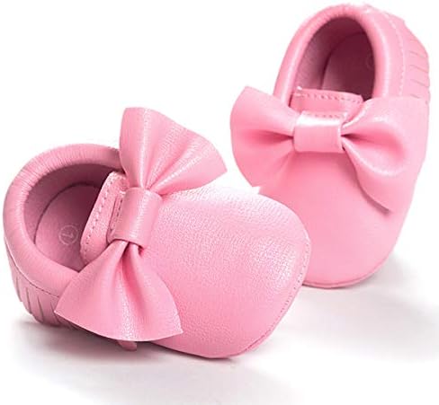 BENHERO Yenidoğan Bebek Erkek Kız Yumuşak Soled Püskül Bowknots Beşik Yürüyor Prewalker Moccasins Ayakkabı