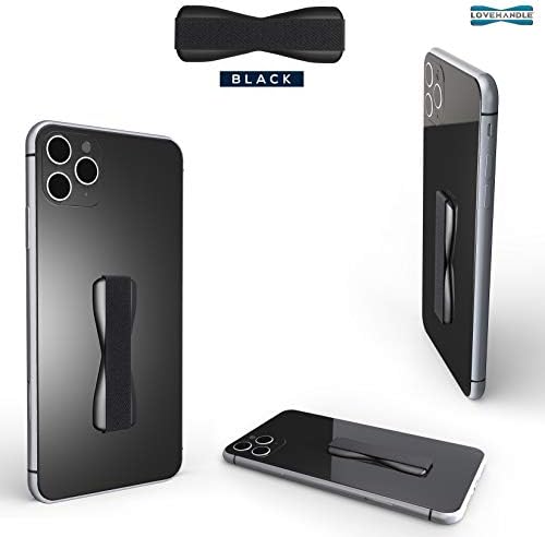 Çoğu Akıllı Telefon ve Mini Tablet için LoveHandle Telefon, Siyah Tabanlı Siyah Elastik Kayış, 10'lu Paket, LH-01-10PackBlack