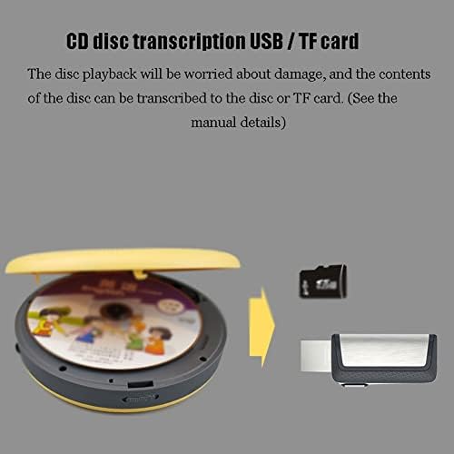 WJYZYHM CD Çalar Taşınabilir Cd Çalar - Bluetooth Duvara Monte Edilebilir Dahili HiFi Hoparlörler, Taşınabilir CD Çalar, Koruma