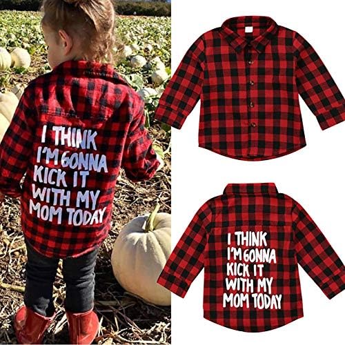 Toddler Bebek Kız Ekose Gömlek Camo Ceket Ceket Dış Giyim Güz Kıyafet Giyim