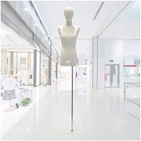 Kadın Manken Torso Vücut, Elbise Formu Büstleri ile Kafa, Ayarlanabilir Yükseklik Dükkanı Pencere Ekran Standı Terziler için