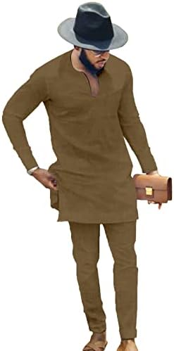 Afrika erkek giyim moda takım elbise iki adet Set Dashiki kıyafet üst pantolon eşofman