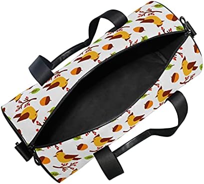 Spor çantası spor spor çantası Haftasonu Çanta Tote Kuşlar Çiçek Çiçekler Sonbahar Şükran Günü Seyahat Egzersiz Çantası Omuz