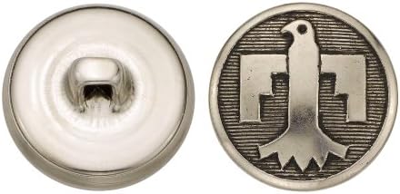 C & C Metal Ürünleri 5171 Geometrik Kartal Metal Düğme, Boyut 30 Ligne, Antik Nikel, 36'lı Paket