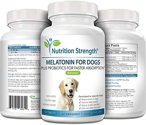 Köpekler için Beslenme Gücü Melatonin, Uyku Kalitesini Artırmaya Yardımcı Olur, Anti-Anksiyete Desteği, Stres ve Ayrılma Yardımı,