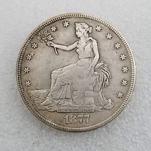 MEETCUER Kopya 1877-CC Özgürlük Heykeli ve Kartal Gümüş Kaplama Pirinç ABD Paraları-Morgan Paraları Amerika Antik Gümüş Dolar