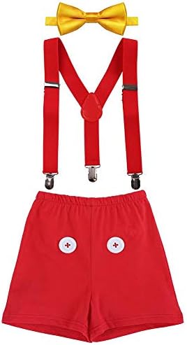 Erkek bebek Kek Smash 1st/2nd / 3rd Doğum Günü Papyon Kıyafetler Y Geri Klip Ayarlanabilir Jartiyer Kostüm Bloomers Giysi Set