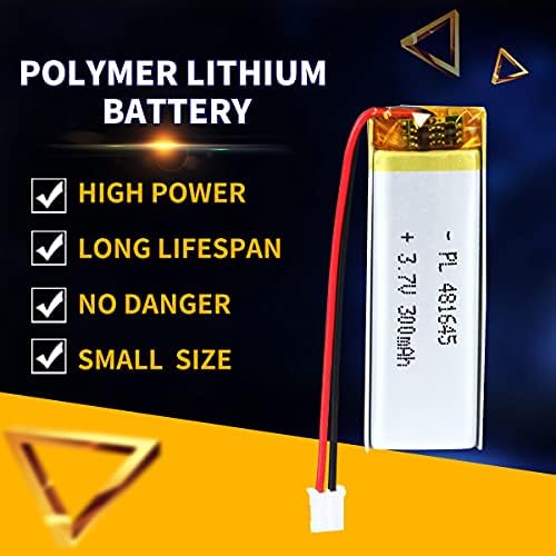 AKZYTUE 3.7 V 300 mAh 481645 Lipo Pil Şarj Edilebilir Lityum polimer iyon batarya Paketi ile JST Bağlayıcı