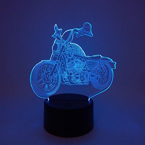 HİOJDWA Gece Lambası Motosiklet 3D ışık Renkli Dokunmatik Led Lamba Stereo Görsel Hediyeler Masa Lambaları oturma odası masası