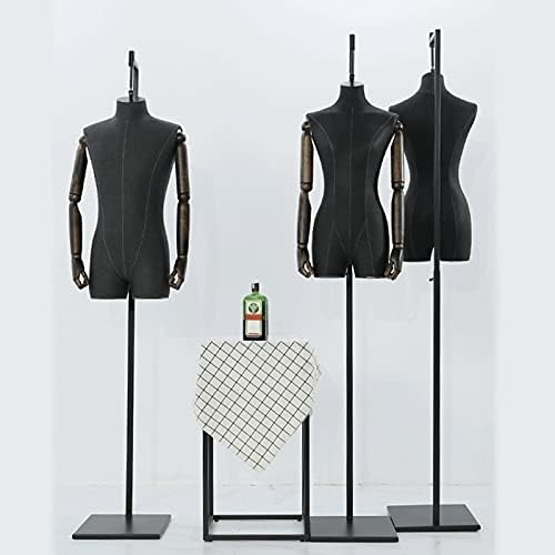 Kadın Elbise Formu Torso, Siyah Kadın Elbise Formu Manken Torso Vücut Ayarlanabilir 80-170 cm Dikiş Elbise Ekran için Manken